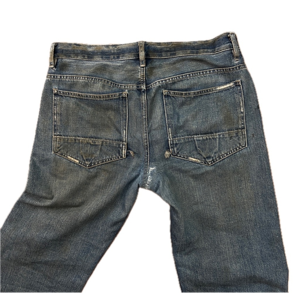 Waxed Oiled Rick Owens SLAB Denim Mud Distressed Washed Pocket Flare Cargo Jeans - Picture 5 of 16